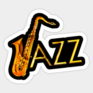 Golden Saxophone Jazz Sticker